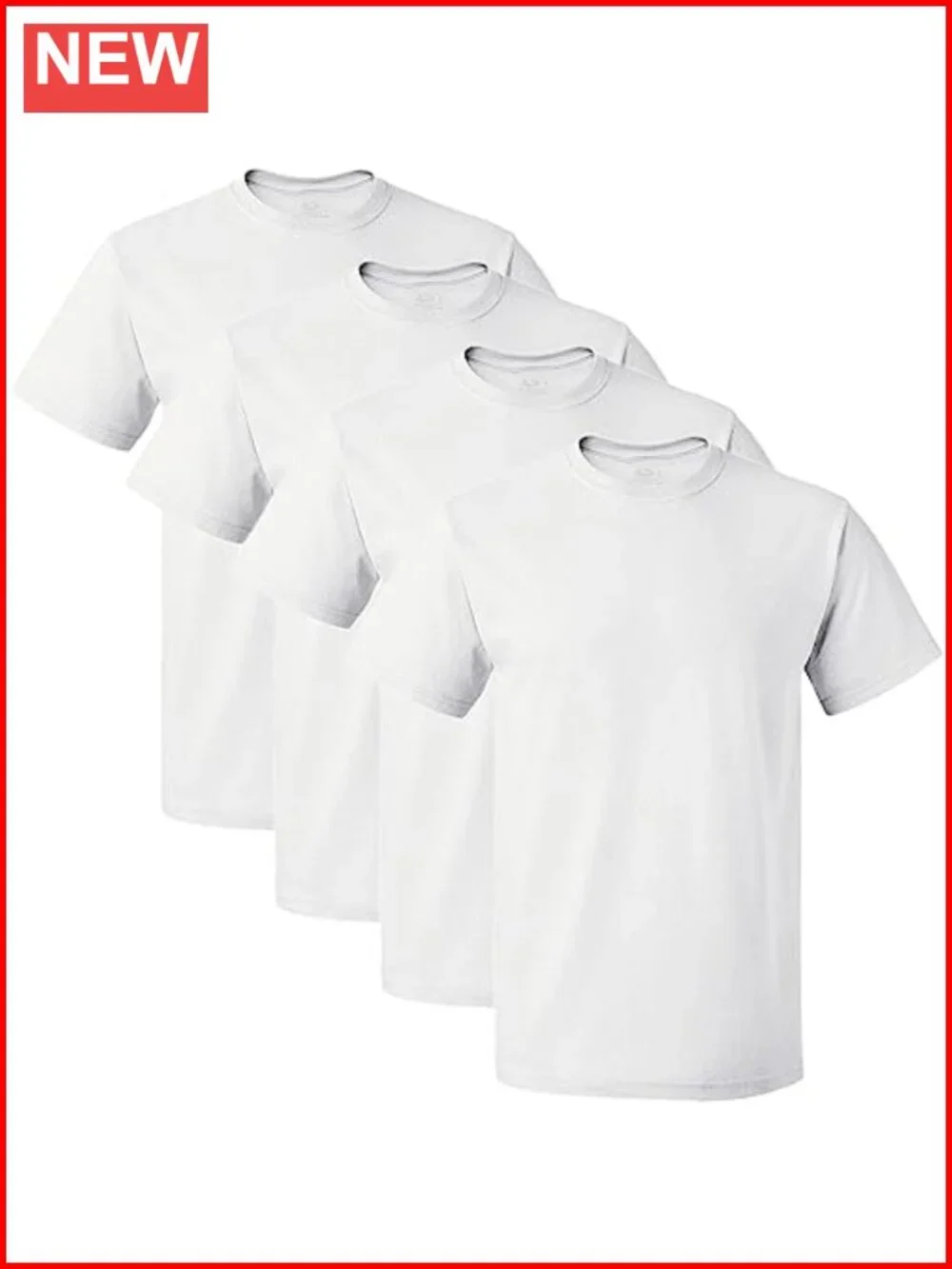 4 Pack Tag-Free Crew Neck Cotton Undershirts Moisture Wicking